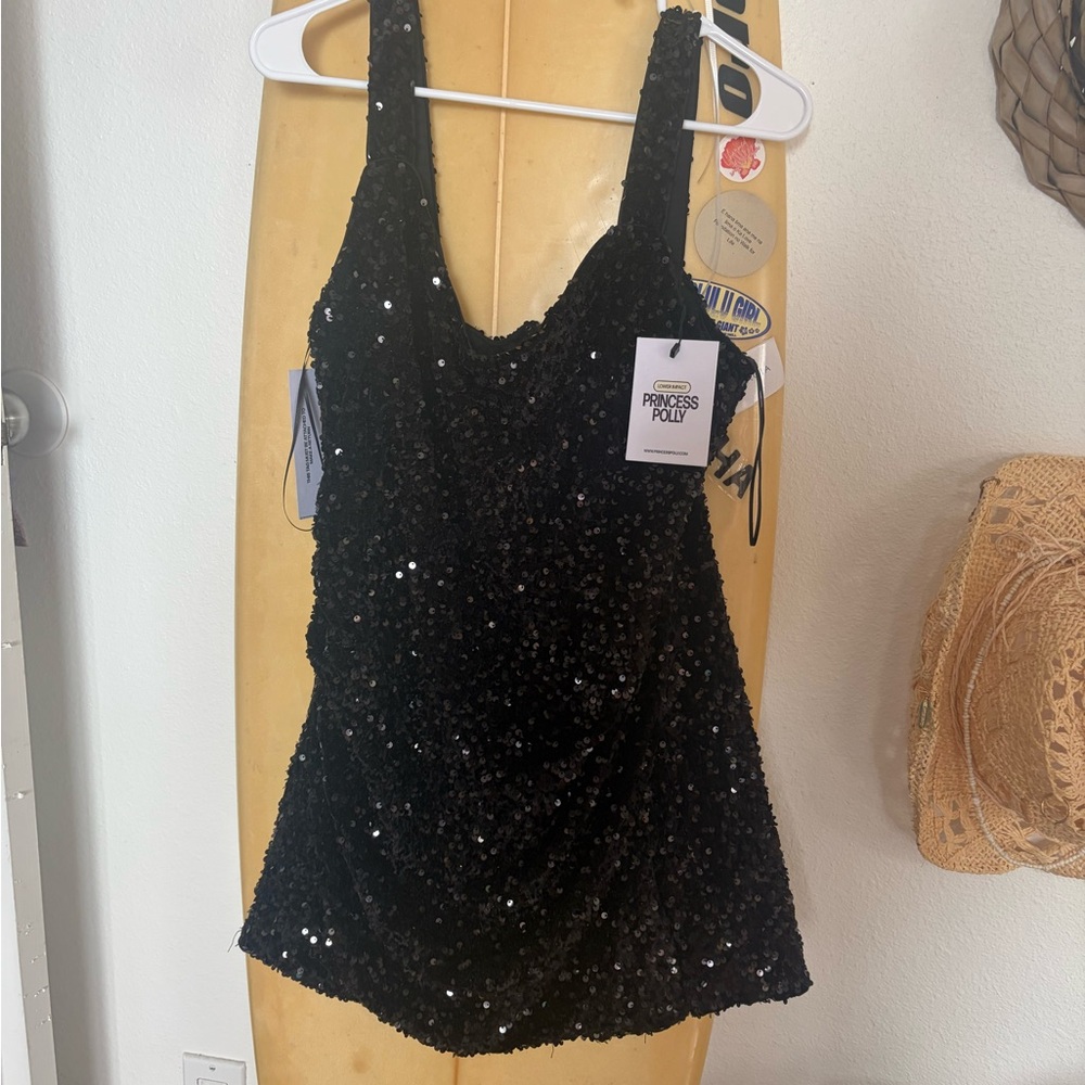 Princess Polly Black Sequin Mini Dress